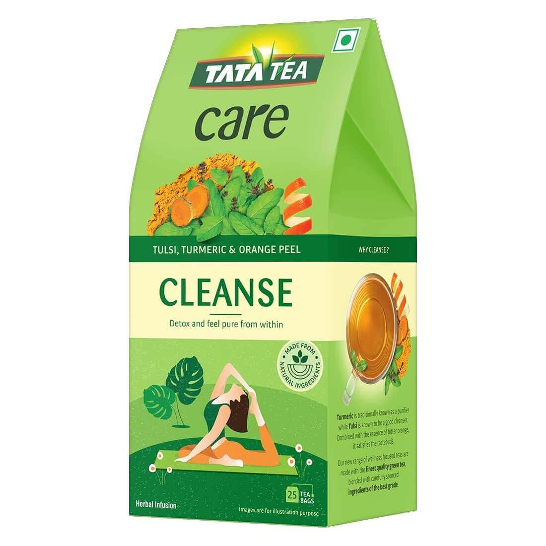 Tata Tea Care Cleanse Herbal Infusion Green Tea With Tulsi